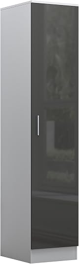 Reflect Grey Gloss & Matt White Wardrobe, Chest & Bedside Table Set view 7