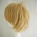 Alacos Unisex Cosplay Short Straight Hair Wig Women Men Anime Comic Con Party Dress Wigs Mix Gold Wig+ Free Wig Cap