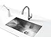 Purelux Calla Modern Design Single Handle Pull Down High Arc Kitchen Faucet fits 1 or 3 hole installation, Satin Stainless Finish Pull Out Sprayer Kitchen Sink Faucets
