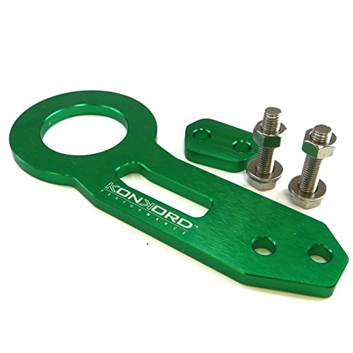 JDM Mat Green Anodized Billet Aluminum Racing Rear Tow Towing Hook Kit