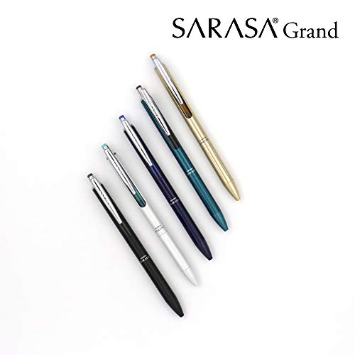 Zebra Pen Sarasa Grand, Retractable Gel Ink Pen, Gold Barrel, Medium