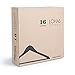 LOHAS Home 16-Pack Cherry Wood Suit Hangers with Non Slip Bar and Precisely Cut Notches - 360 Degree Swivel Chrome Hook - Cherry Finish Super Sturdy