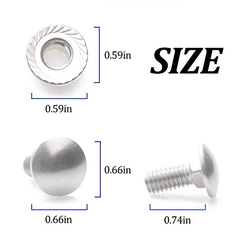 TUTDSE 6Set Skid Shoe Bolts Carriage MTD, Cub Cadet Snow Blower 304 Stainless Steel Snowblower Skid Shoe Mounting Bolts Accessories Kit (5/16-18) 3/4" 784-5580