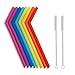 Hiware Reusable Silicone Drinking Straws, Long Flexible Straws with Cleaning Brushes for 30 oz Tumblers RTIC/Yeti - 10 Pieces - BPA-Free - No Rubber Taste primary