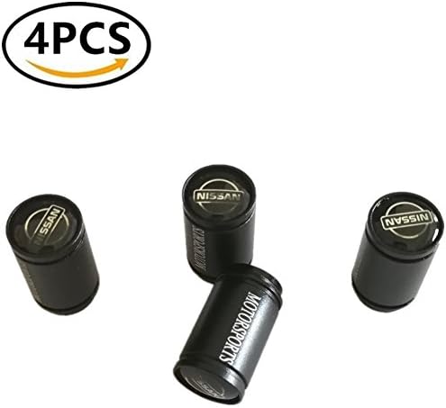 Valve Stem Caps, Runfish Tire Valve Stem Caps For Nissan, 4 Pcs Black