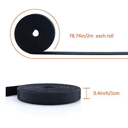 KELIFANG Cable Straps, Reusable Cable Ties, Hook and Loop Nylon Fastening Wire Tape Organizer, Cable Management, Self Gripping Cord Rope Holder (33feet, 5 Roll, Multi-Color) - Thumbnail 3
