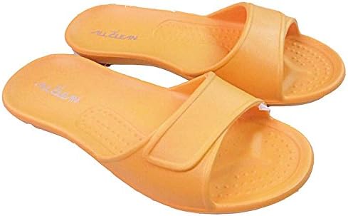 ALL CLEAN E.V.A ECO Friendly Ultra-Light Indoor Slides Sandals (Kids Medium - Orange)