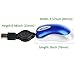 EEEKit 2 Pack Mini Retractable Cable USB Optical Mouse, Blue, Unisex