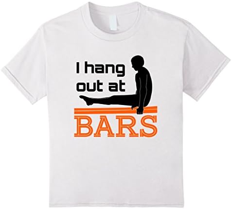 Kids Gymnastics For Boys T-Shirt Gymnasts Men I Hang Out At Bars 10 White
