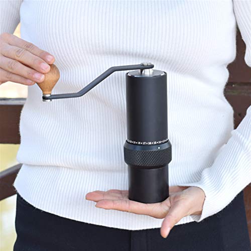 Tragbare manuelle Kaffeemühle 304stainless Stahl Grat Kaffeemühle einstellbar externe Regler (Color : Black) – Bild 8