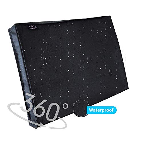 BroilPro Accessories Outdoor 32" TV Set Cover,Scratch Resistant Liner Protect LED Screen Best-Compatible with Standard Mounts and Stands (Black)