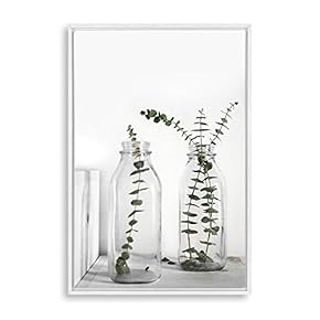 Framed Canvas Wall Art Green Plants Canvas Prints Home Artwork Decoration for Living Room,Bedroom - 16x24 inches