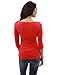 PattyBoutik Women's Cut Out 3/4 Sleeve Cowl Neck Ruched Blouse (Red L)