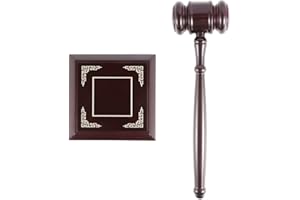 AZOFIA Handmade Wooden Gavel Block Set, Perfect for Judge Lawyer Auction Court Student and Gifts (Square Block)