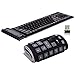 Ouleevii 2.4G Wireless Keyboard Waterproof Folding Silicone107-Key Mute Gaming Keyboard with USB Receiver for Notebook Desktop Laptops PC