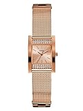GUESS Factory Women's Rose Gold-Tone Rectangular Watch, NS