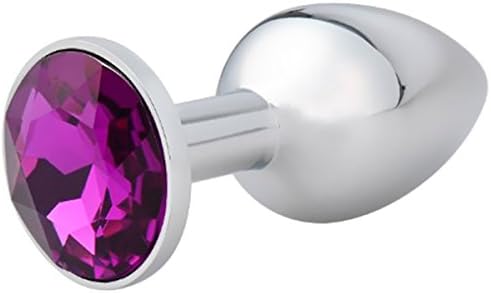 Meigui Beginners Small Size Jeweled Stainless Steel Butt Plug (purple)