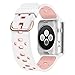 UMTELE Compatible with Apple Watch 4 Bands 40mm 38mm, Soft Silicone Sport Strap with Ventilation Holes Breathable Replacement Bands Replacement for Apple Watch Nike+, Series 4/3/2/1 40mm 38mm