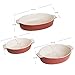 Bakeware Set, Krokori Baking Pan Ceramic Glaze Baking Dishes for Cooking, Kitchen, Cake Dinner, Banquet and Daily Use - (Random Color, Oval of 3-Pieces)