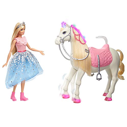 Barbie Pferd, Princess Adventure, inkl Puppe, interaktives Spielset mit Licht, Geräuschen und tanzendem Pferd, Spielzeug ab 3 Jahre, GYK64 – Bild 3