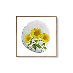 Framed Canvas Wall Art for Living Room, Bedroom Flower on Cobblestone Canvas Prints for Home Decoration Ready to Hanging - 16x16 inches