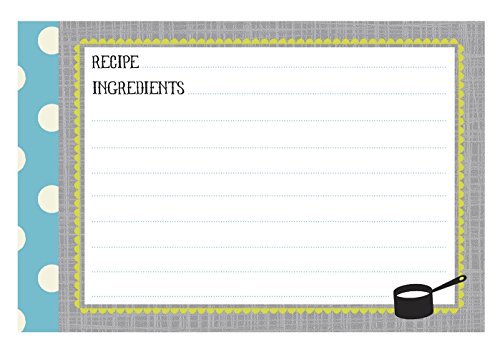 C.R. Gibson 40 Count Recipe Cards, Lined Back To Front, Cards Measure 4" x 6" - Kitchen Gear