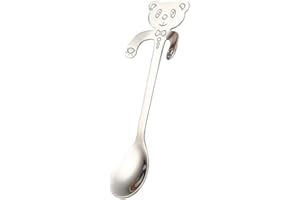 Cute Spoon 304 Stainless Steel Teaspoon Long Handle Coffee Sugar Dessert Appetizer Seasoning Bistro Hanging Cup Scooper Drink