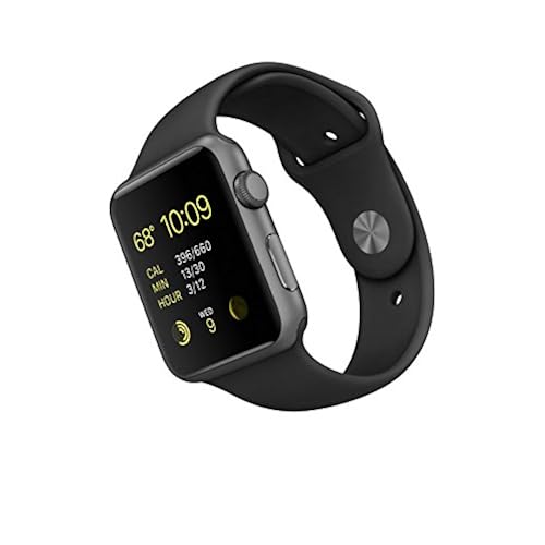 Apple Watch 42mm Space Gray Aluminum Case Black Sport Band Electronics, Wearable Technology, Smart Watches
