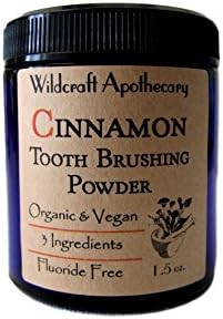 Cinnamon Tooth Brushing Powder Organic &amp; Vegan Fluoride Free - Toothpaste Alternative - Oral Care, Kills Bacteria, Supports Healthy Gums