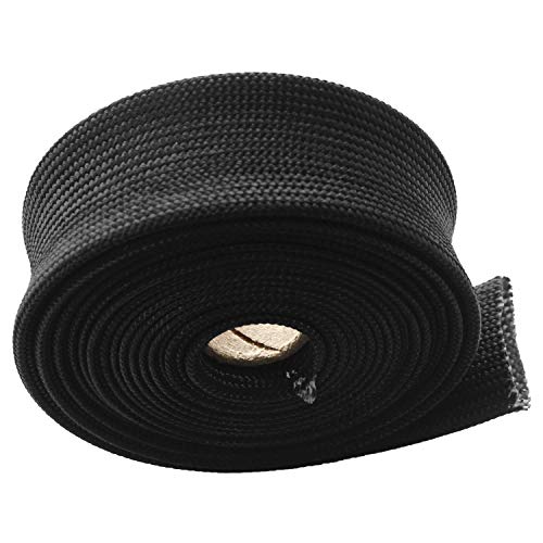 Fiberglass Heat Wrap Wire Shield Sleeve 1" IDX 10' Adjustable Black