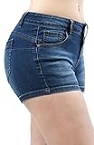 Women Fashion Butt Lifting Push Up Stretch Short Pants with Pockets Medium DENIM-90022