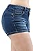 Women Fashion Butt Lifting Push Up Stretch Short Pants with Pockets Medium DENIM-90022