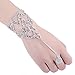 2 Pcs Fashion Women Girl Rhinestone Hand Harness Bracelet Bangle Slave Chain Link Finger Ring Bracelet (Pattern B)