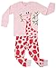 Elowel Kid's Giraffe Pajama Set, Pink, 4T