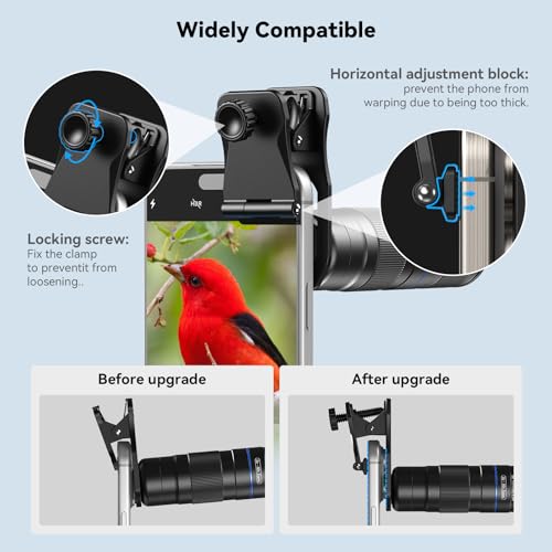Evil eye 5-10X Zoom Telephoto Lens for Smartphone, Telephoto Photography Lens with Universal Clip, Aluminum Phone Camera Lens Kit, Phone Lens Attachment Fit for iPhone & Android Phone