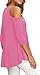 Afibi Womens Cold Shoulder 3/4 Sleeve Swing Tunic Tops For Leggings (XX-Large, Pink)