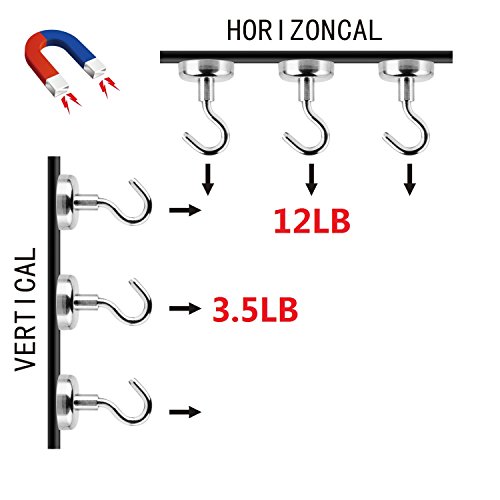 image for SEDY 12LB Magnetic Hooks, Heavy Duty Magnet Hook with Strong Neodymium