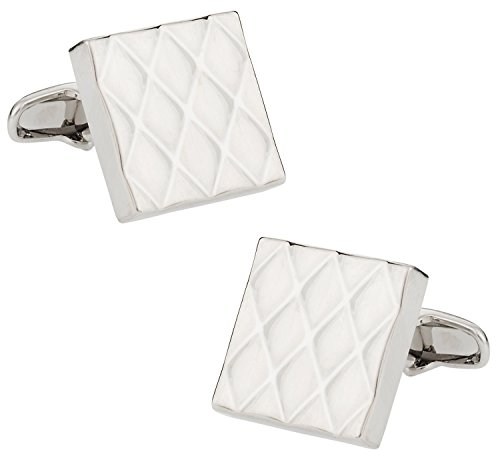 Cuff-Daddy Quilted Metallic Silvertone Cufflinks with Presentation Box