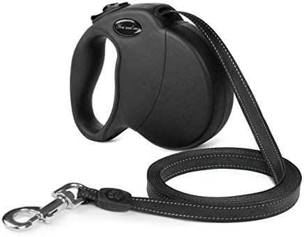 Youandme Retractable Dog Leash, 16 ft Dog Walking Leash for Medium Large Dogs up to 110lbs, Tangle Free, One Button Break &amp; Lock, Reflective Ribbon Cord