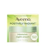Aveeno Positively Radiant Intensive Moisturizing Night Cream with Total Soy Complex & Vitamin B3, Oil-Free, Non-Greasy, Hypoallergenic & Non-Comedogenic, 1.7 oz