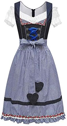 Xiedeai Oktoberfest Beer Women Aprons - Ladies Oktoberfest Costume Sexy Dirndl Dresses Bavarian German Traditional Lace Trim Outfit Fancy Dress