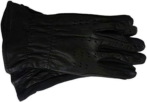 Perri's Leather Childs Black Leather Glove with Lycra, Medium
