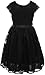 Cap Sleeve V Neck Flower Border Stretch Lace Corsage Belt Flower Girl Dress