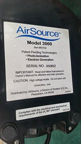 Amazon Com Airsource 3000 Air Purifier By Shaklee Home Kitchen