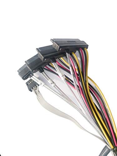DiLinKer HD Mini-SAS(SFF-8643) to 4 Port SAS(SFF-8482) with 15pin Power Cable(75CM) - Thumbnail 2