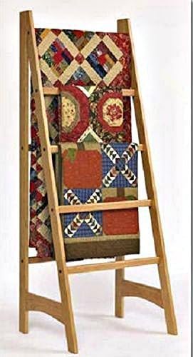 Solid Oak Standing Ladder Quilt Rack