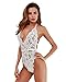 GAGAOPT One Piece Lingerie Lace Bodysuit Deep V Neck Halter Babydoll Underwear