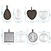 Accmor 40-Pieces 4 Styles Pendant Trays 20pcs Round & Square & Heart & Teardrop 20pcs Bright Glass Cabochon Dome Tiles Crafting DIY Jewelry Gift Making