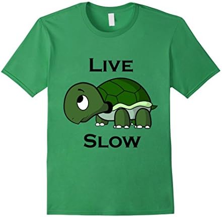 Men's Live Slow Turtle Tortoise Cute T Shirt  3XL Grass