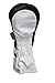 Majek Golf Headcovers Black and White Leather Style 1, 3, H Driver Hybrid and Fairway Head Covers Fits 460cc Drivers